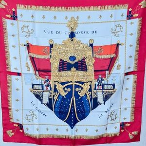 Hermès Vue du Carrosse de la Reale Silk Scarf Carré 90 Philippe Ledoux